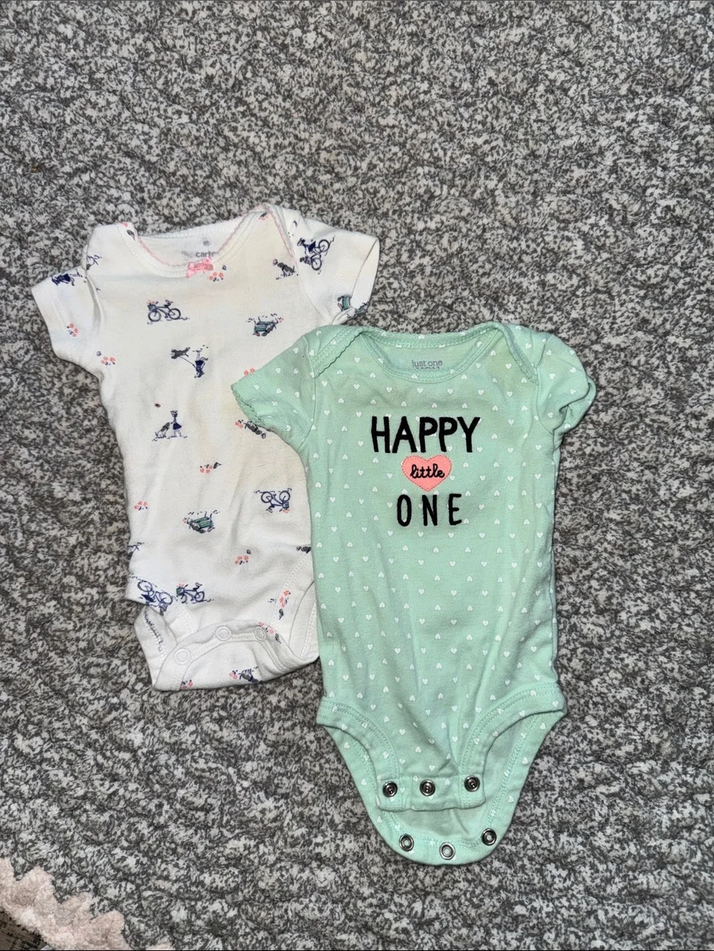 Carter's Mint Green 'Happy Little One' Baby Bodysuit